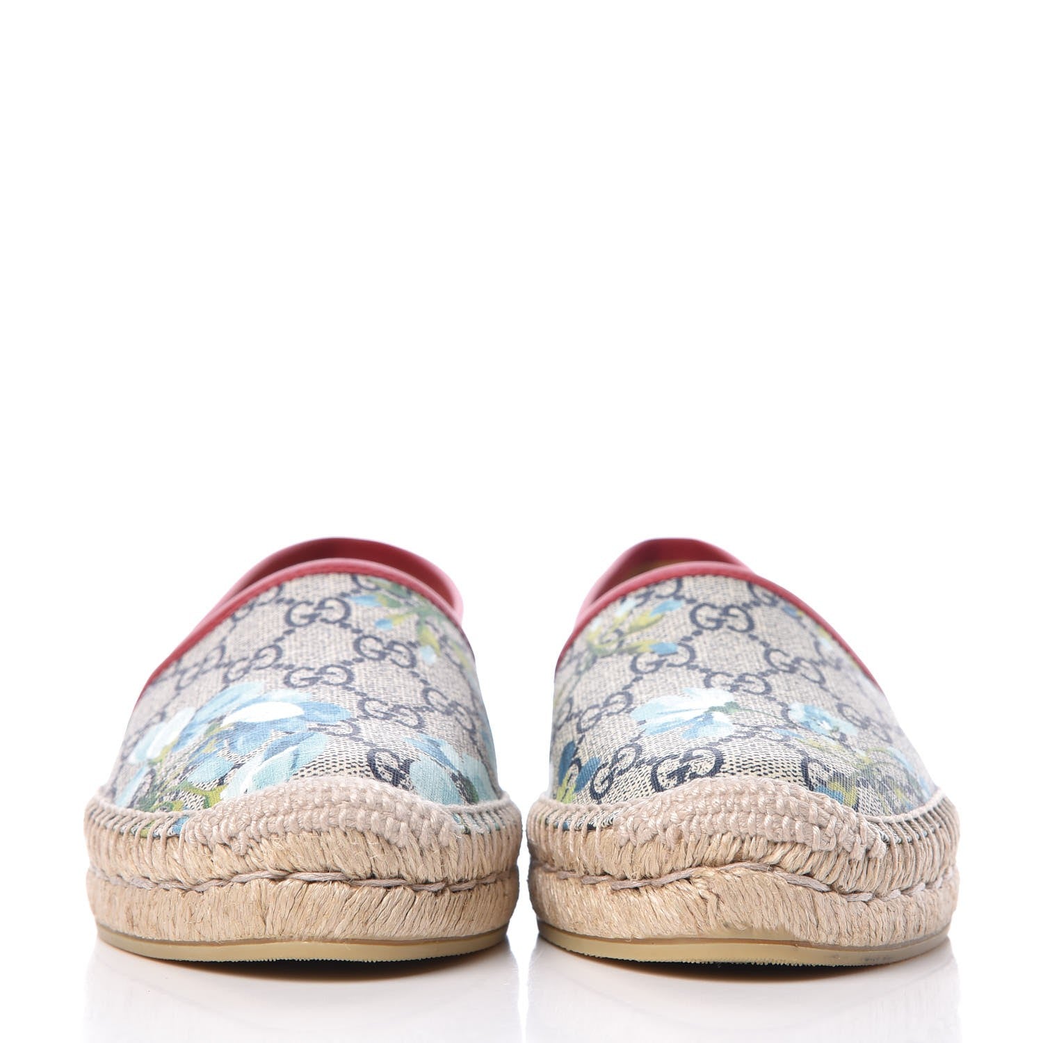 Gucci GG Supreme Monogram Blooms Espadrilles 39 Beige Blue Navy Hibiscus Red 2 of 10