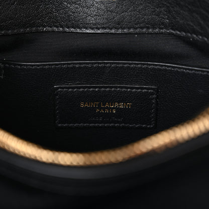 Saint Laurent Sheepskin Matelasse Chevron Monogram Medium College Bag Black 6 of 11