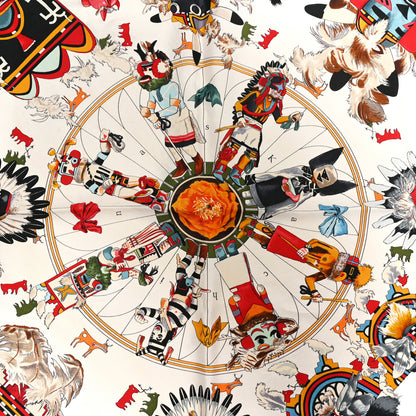 Hermes Silk Kachinas Wash Scarf 90 5 of 6