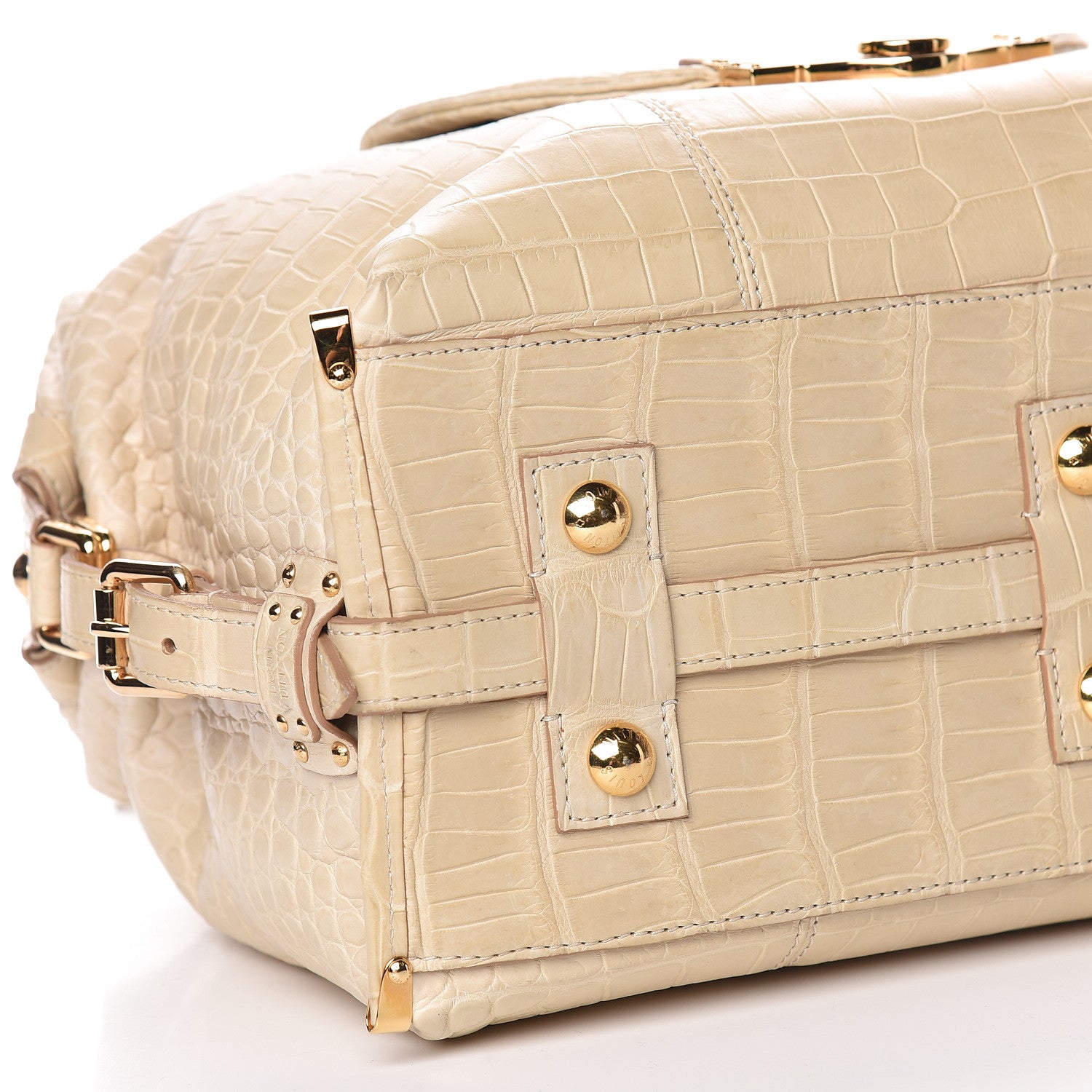 Louis Vuitton Crocodile Sac Louis Beige 8 of 18