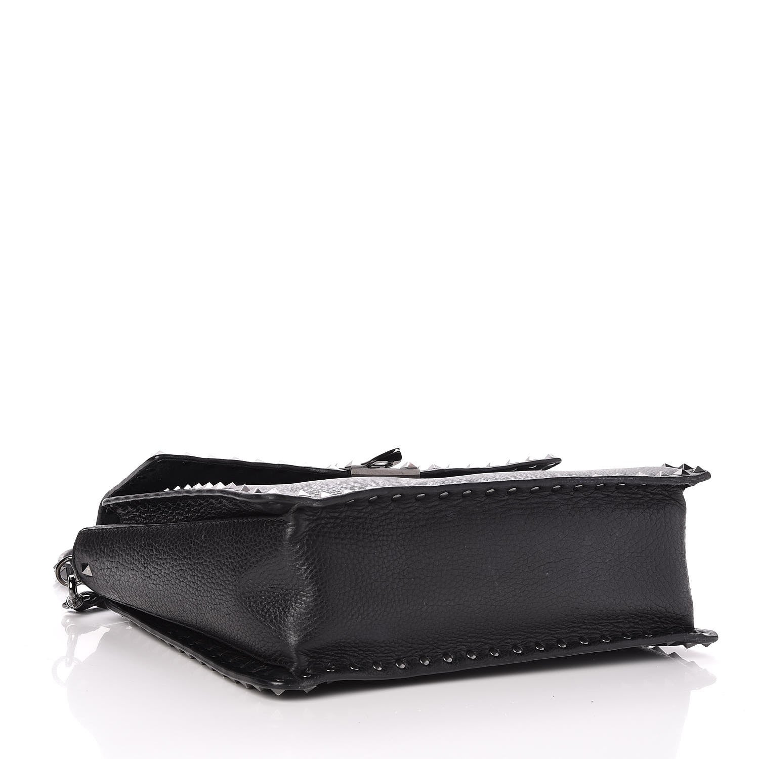 Valentino Garavani Alce Printed Calfskin Rockstud Top Handle Flap Shoulder Bag Black 4 of 7