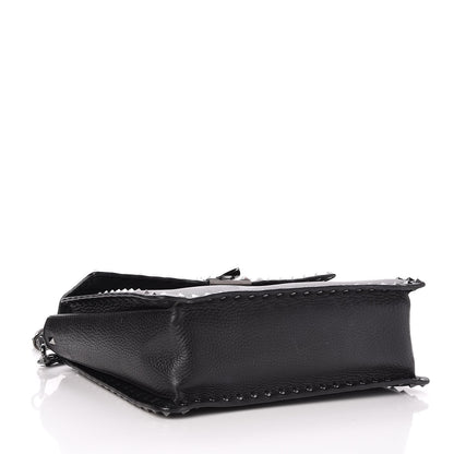 Valentino Garavani Alce Printed Calfskin Rockstud Top Handle Flap Shoulder Bag Black 4 of 7