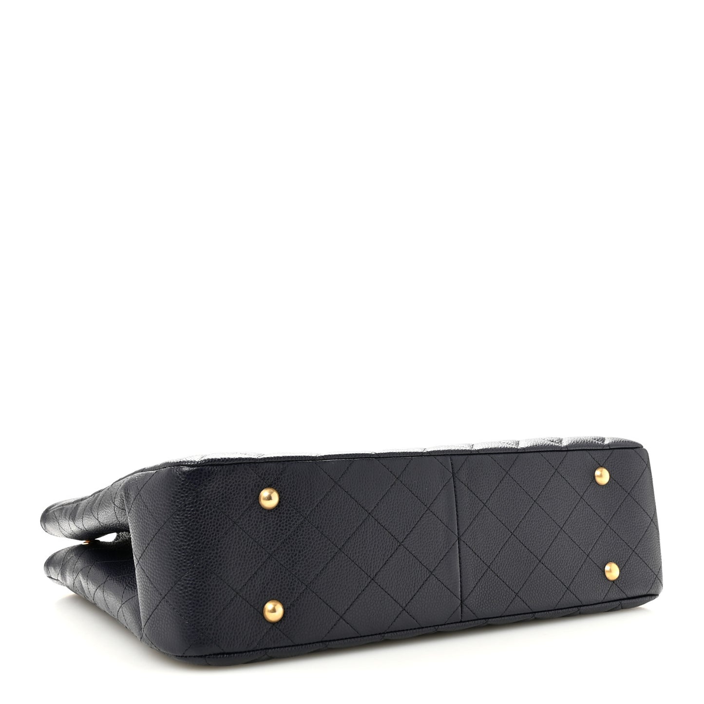 Caviar Quilted Large CC Shopping Tote Navy