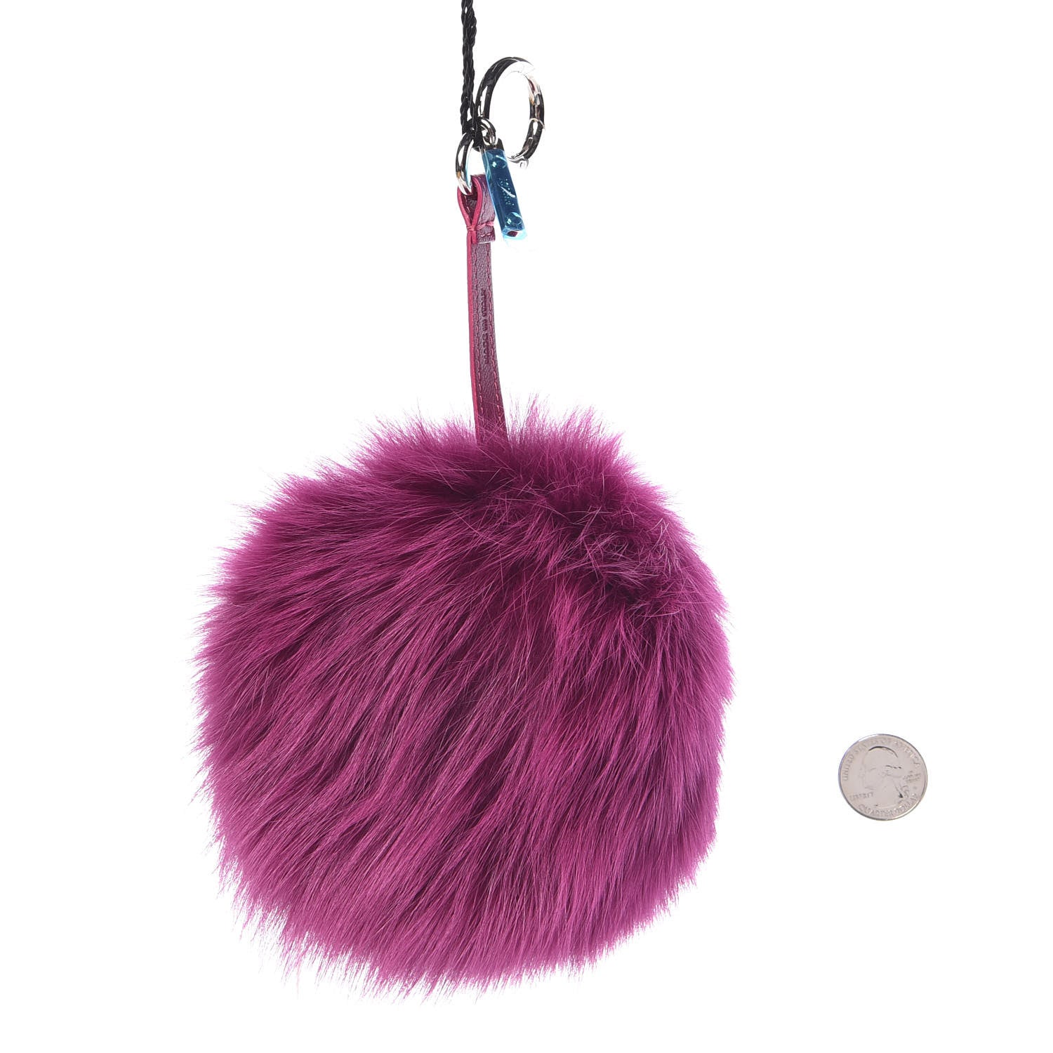Fendi Fox Fur Shiny Nappa Bi-Color P ABCharm Bag Charm Fucsia Giallo Ciclamino 2 of 4