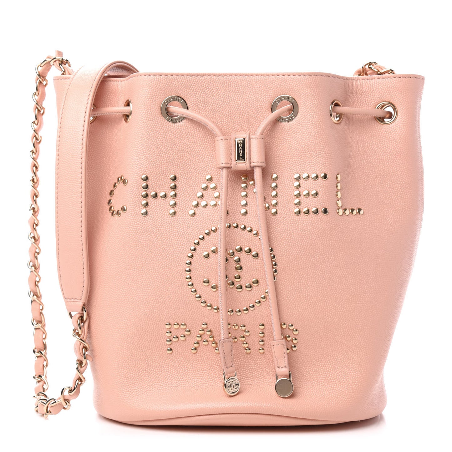 Caviar Deauville Drawstring Bucket Bag Light Pink