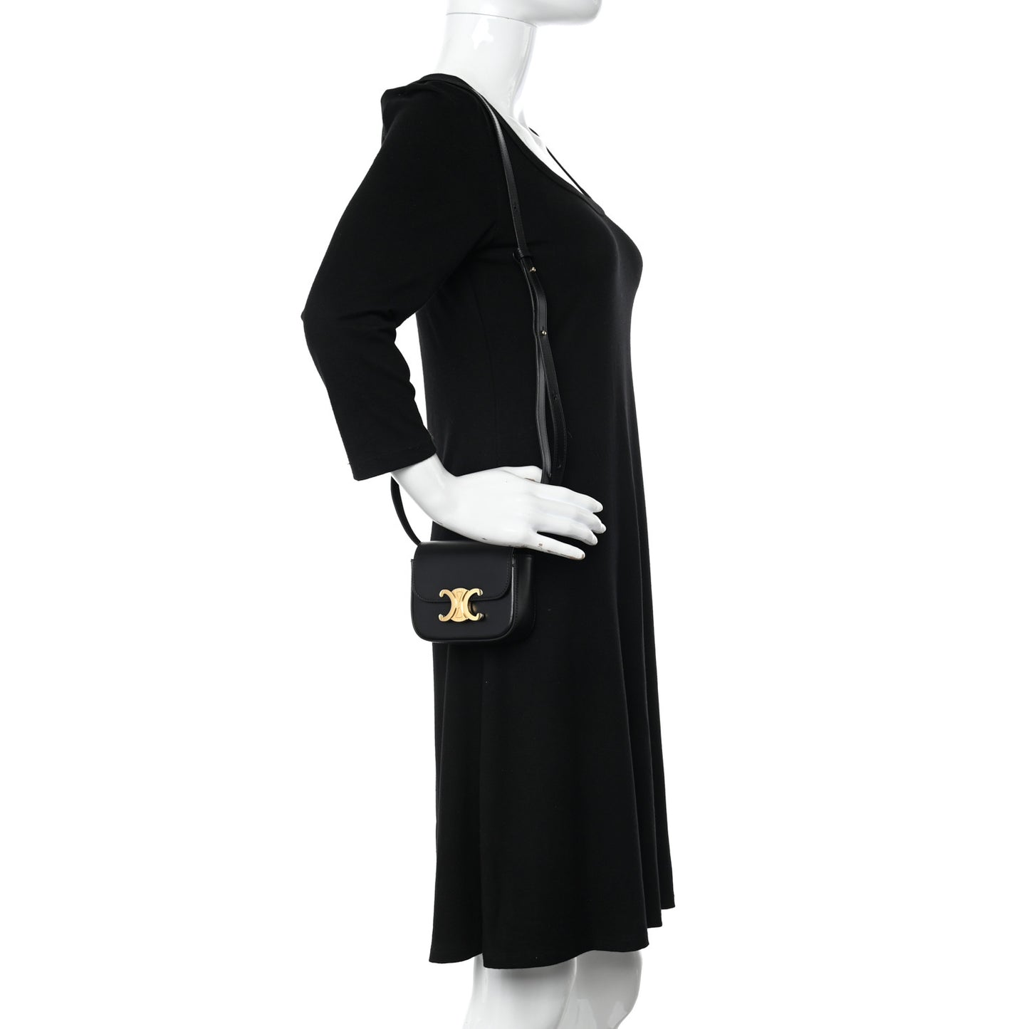 Shiny Calfskin Mini Triomphe Black