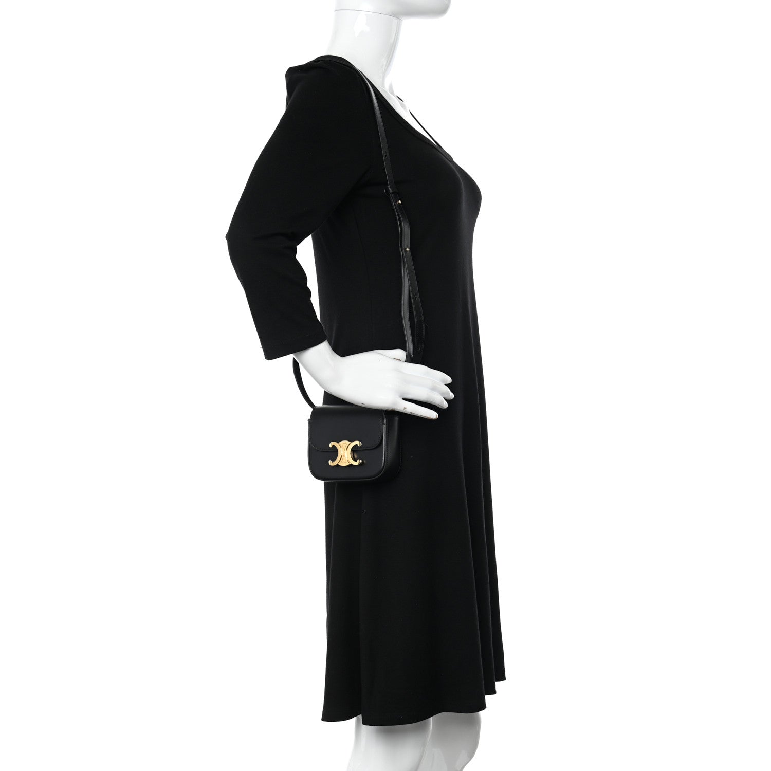 Celine Shiny Calfskin Mini Triomphe Black 3 of 16