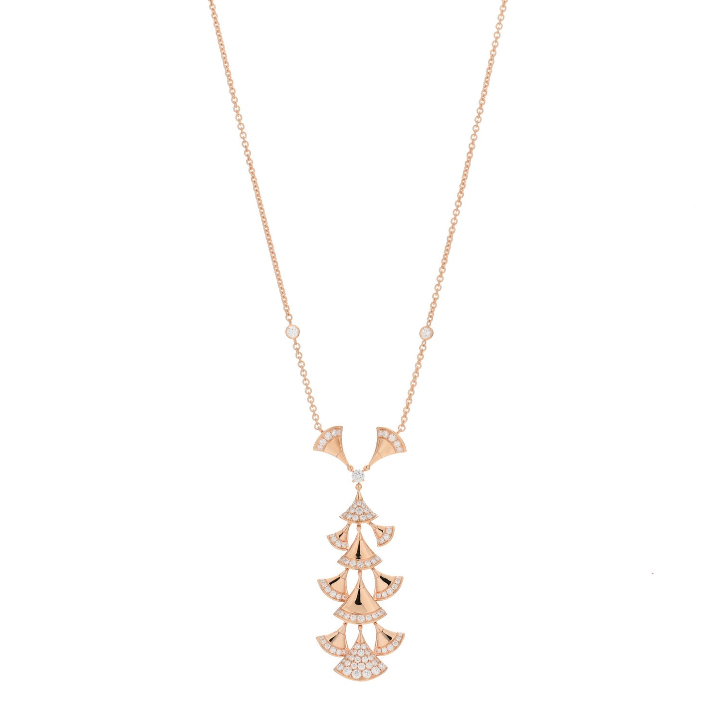 18K Rose Gold Diamond Diva's Dream Pendant Necklace