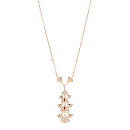 Bulgari 18K Rose Gold Diamond Diva's Dream Pendant Necklace 1 of 3