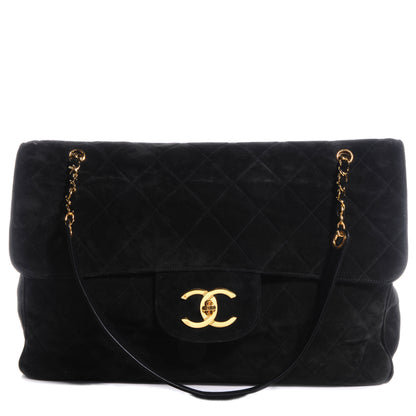 Chanel Suede Quilted XL Weekender Bag Black 1 of 8