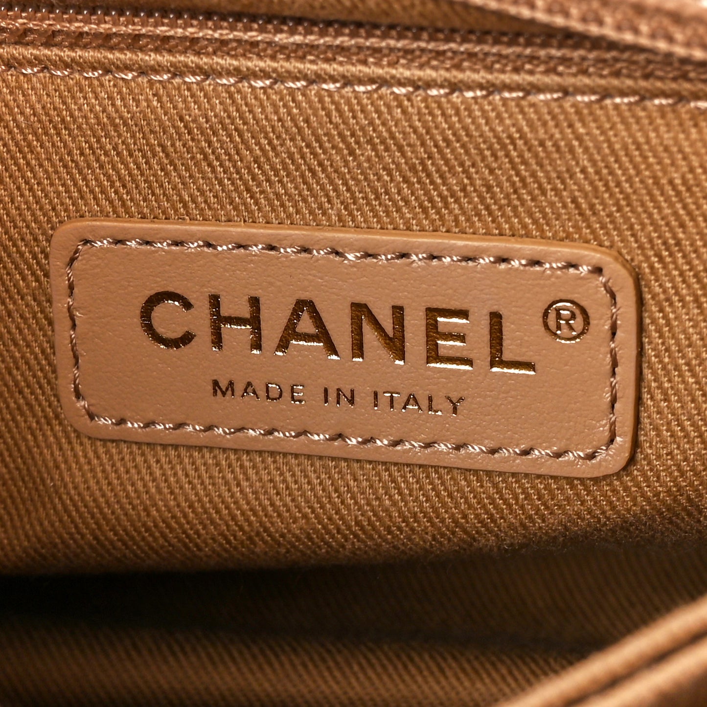 Caviar Chevron Quilted Mini Coco Handle Flap Beige