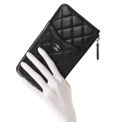 Chanel Caviar Quilted Classic Flat Wallet Pouch Black 2 of 8