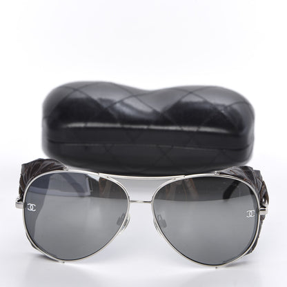 Chanel Titanium Lambskin CC Pilot Sunglasses Brown 8 of 8