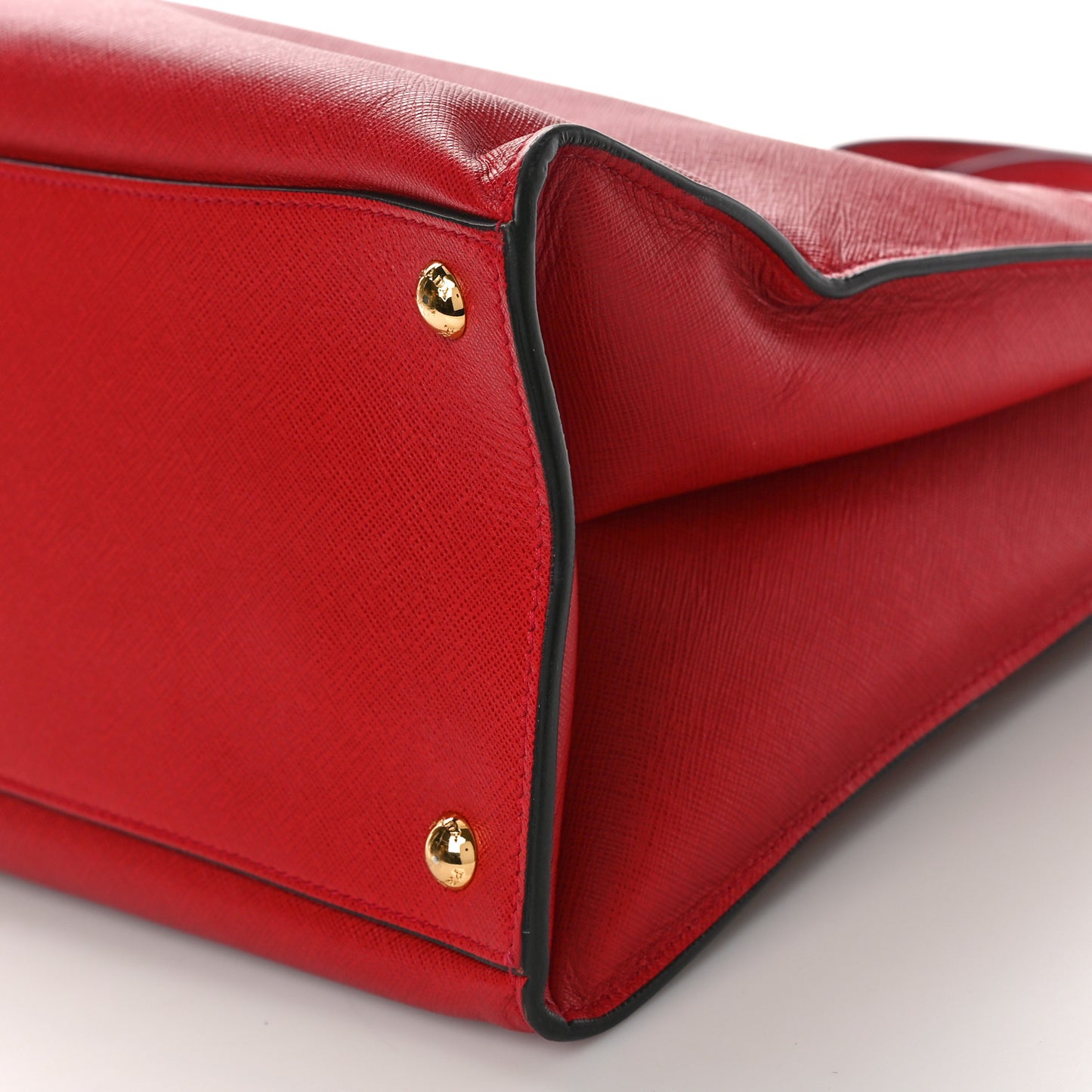 Saffiano Soft Triple Pocket Tote Rosso