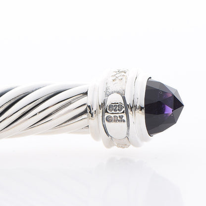 David Yurman Sterling Silver Diamond Amethyst 7mm Cable Classics Bracelet 5 of 5