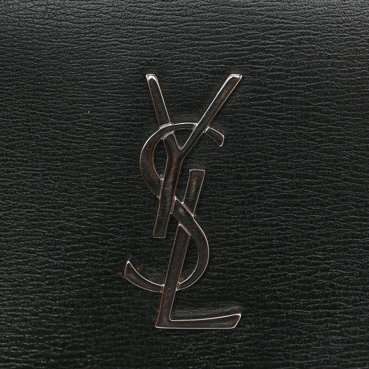 Calfskin Monogram Bi Fold Zipped Wallet Black