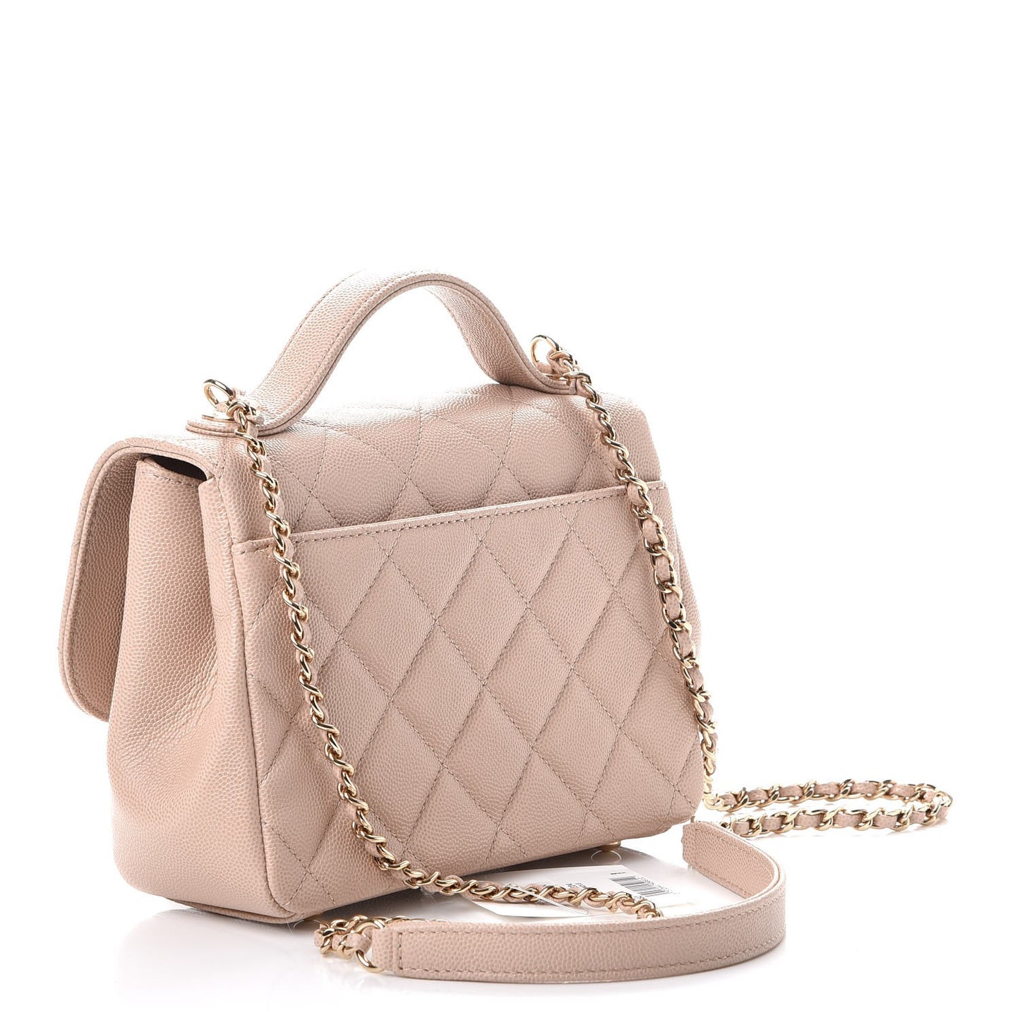 Caviar Quilted Small Business Affinity Flap Beige
