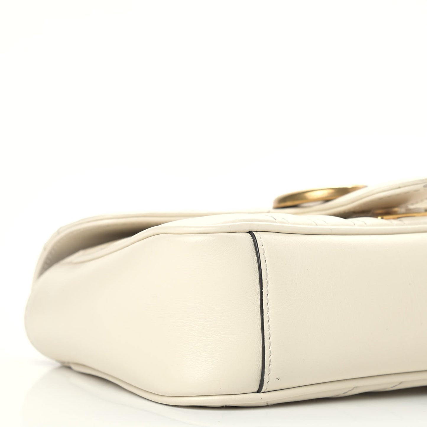 Calfskin Matelasse Mini GG Marmont Shoulder Bag White