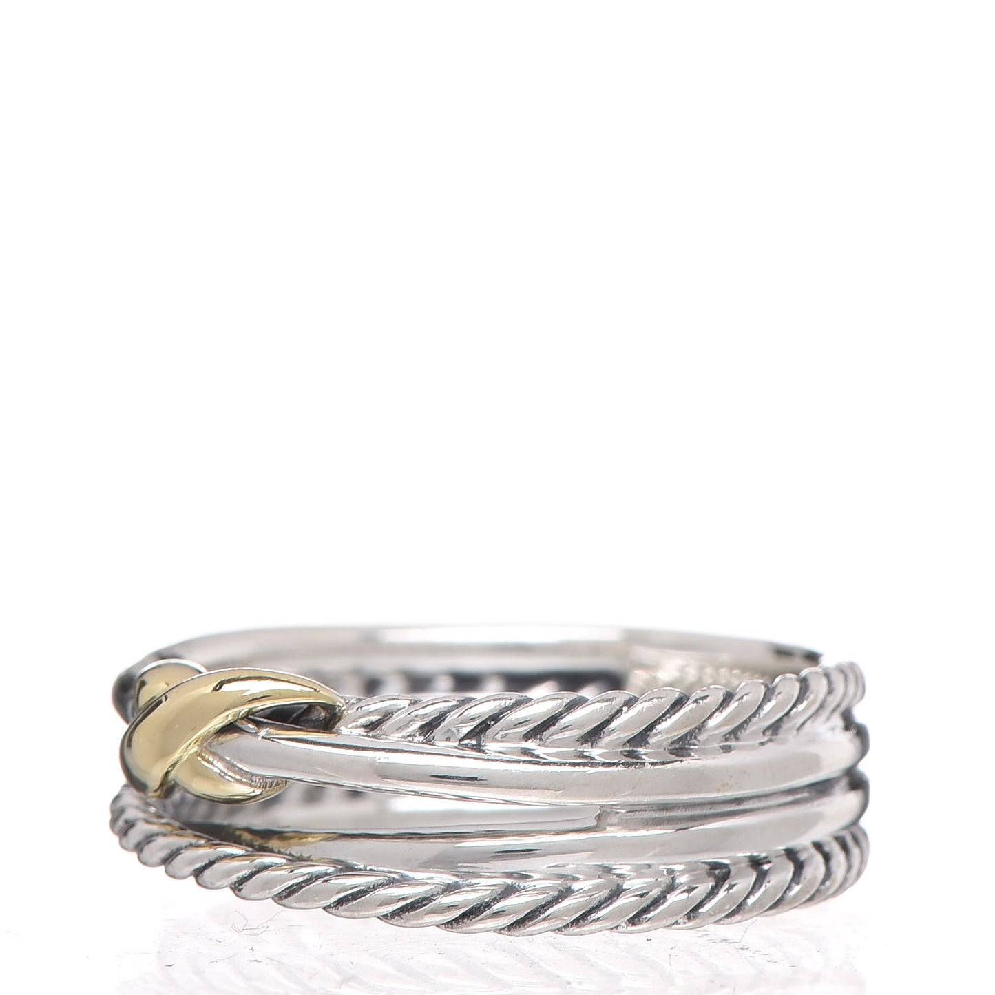 Sterling Silver 18K Yellow Gold 6mm X Crossover Ring 54 7