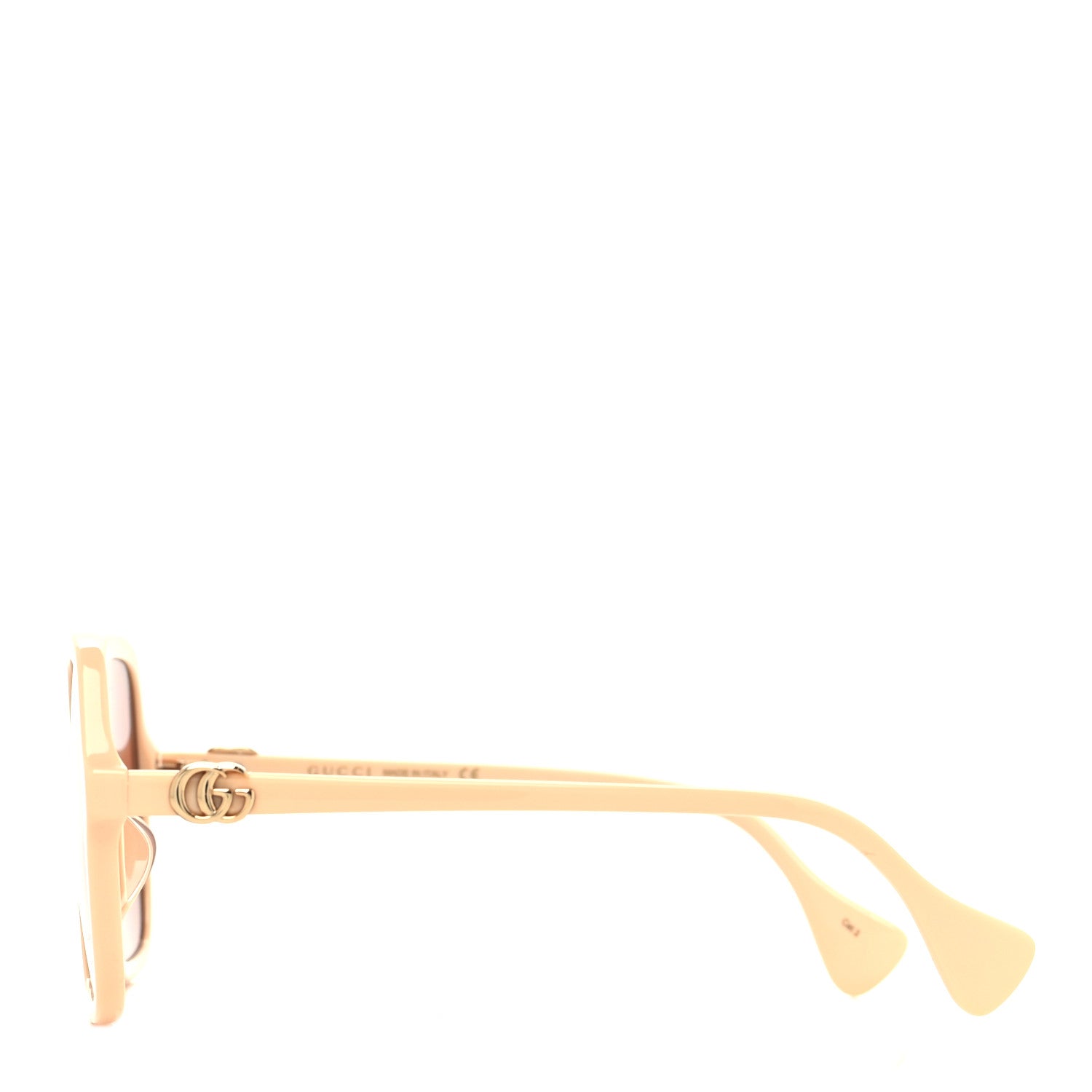 Gucci Acetate Oversize Rectangle Frame GG1072SA Sunglasses Shiny Solid Powder Pink Ivory 3 of 7