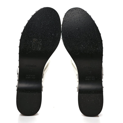 Hermes Calfskin Carlotta Mules 39 White 5 of 8