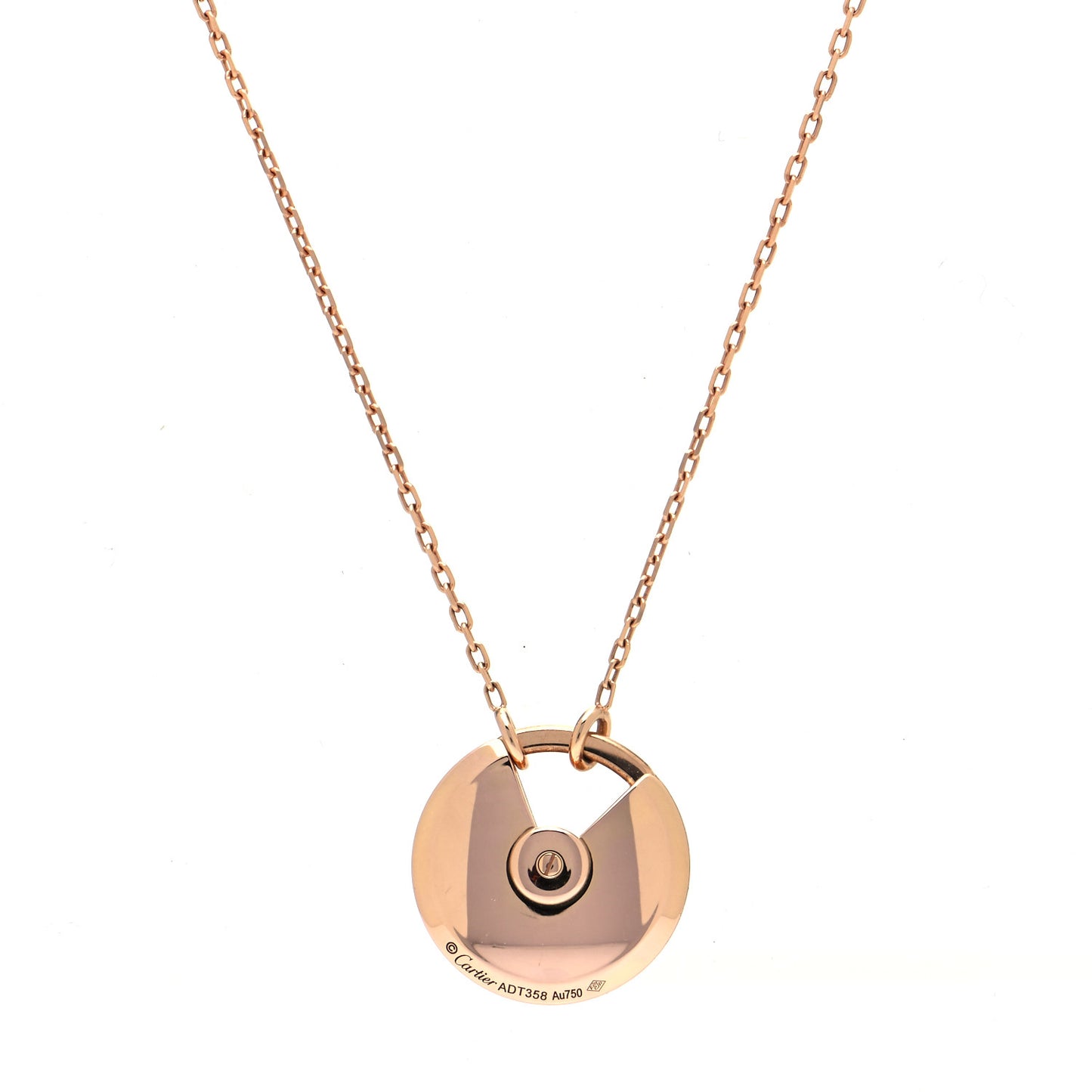 18K Pink Gold Diamond Black Onyx SM Amulette de Cartier Pendant Necklace