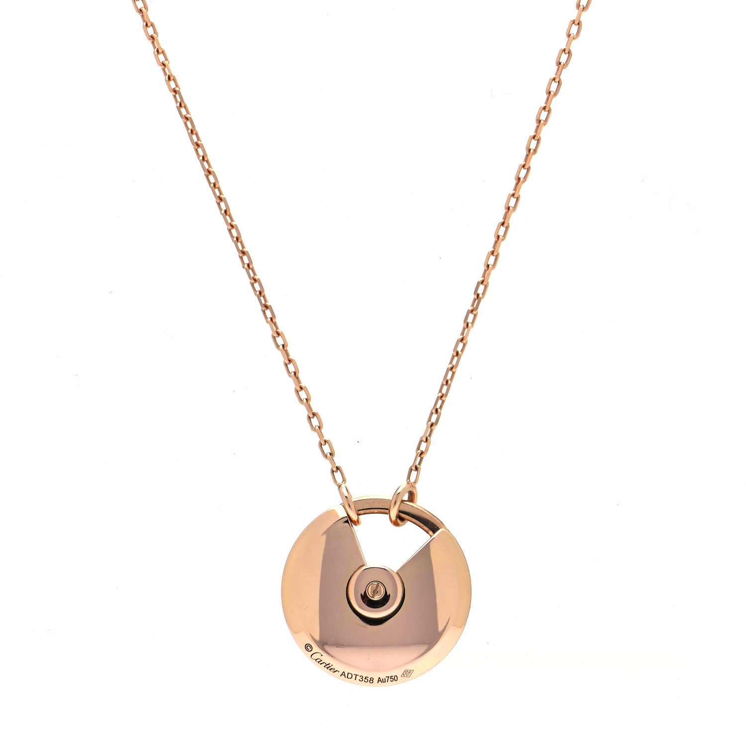 Cartier 18K Pink Gold Diamond Black Onyx SM Amulette de Cartier Pendant Necklace 3 of 4