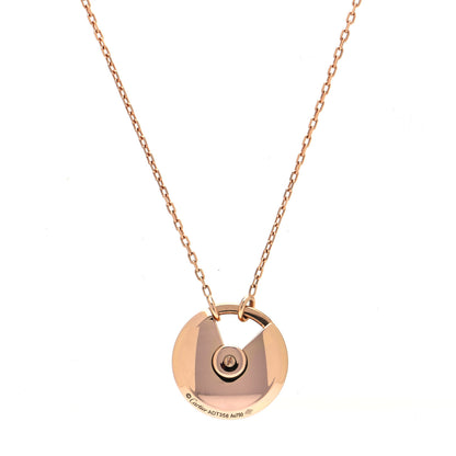 Cartier 18K Pink Gold Diamond Black Onyx SM Amulette de Cartier Pendant Necklace 3 of 4