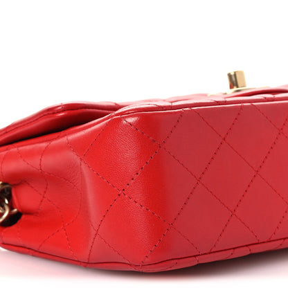 Chanel Lambskin Quilted Mini Rectangular Flap Red 9 of 14