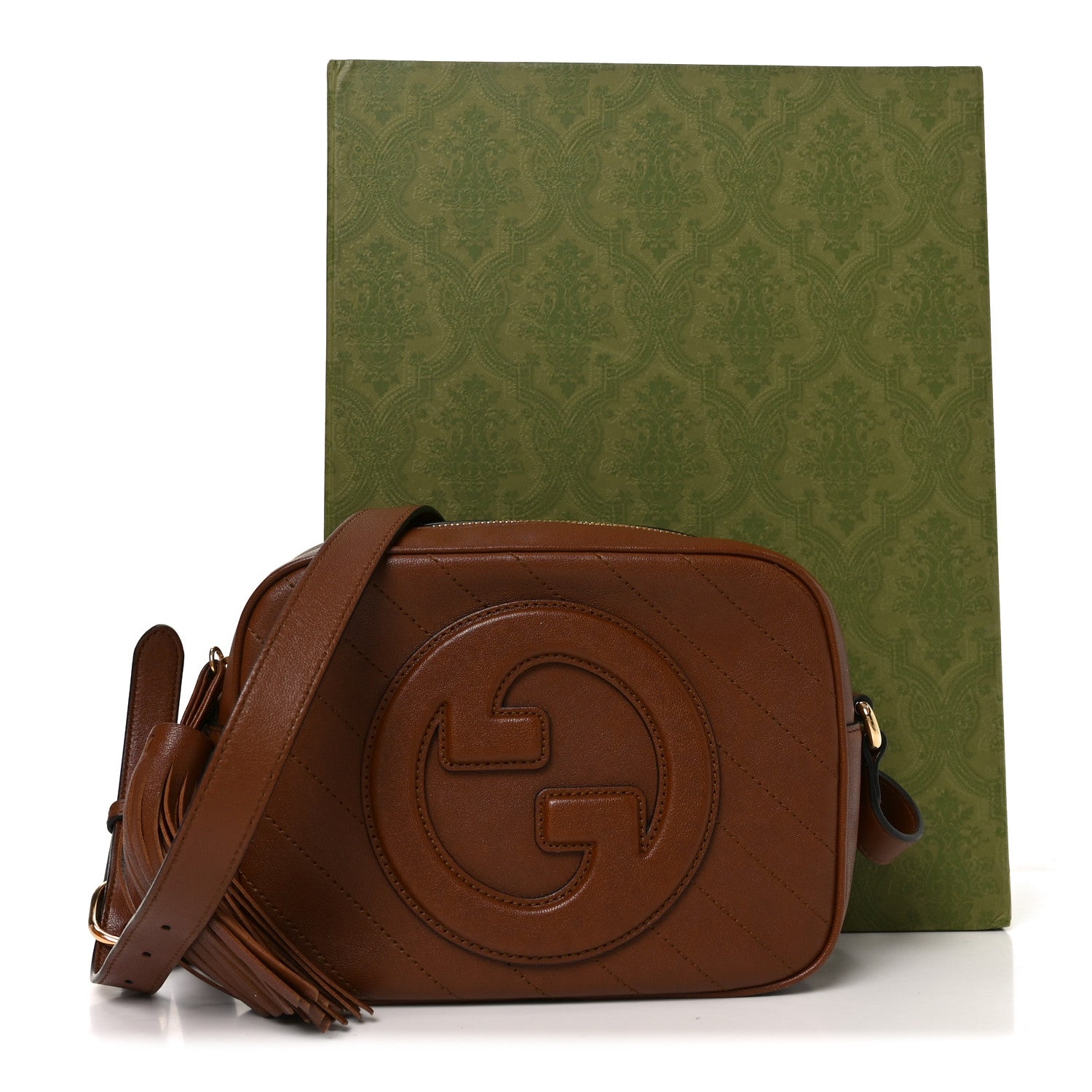 Gucci Sakai Be Green Calfskin Diagonal Stitched Small Blondie Shoulder Bag Cuir 11 of 11