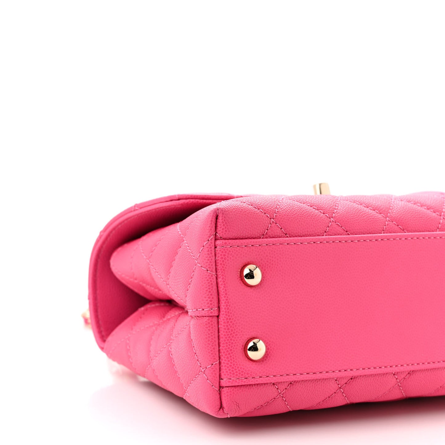 Caviar Quilted Mini Coco Handle Flap Rose