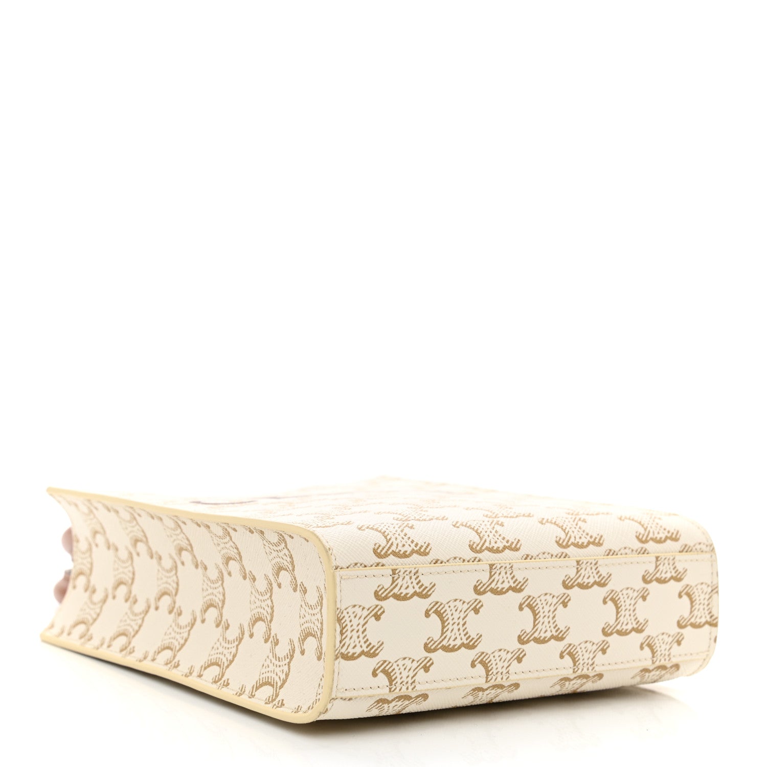 Celine Triomphe Canvas Calfskin Mini Vertical Cabas White 4 of 8