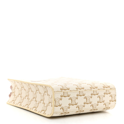 Celine Triomphe Canvas Calfskin Mini Vertical Cabas White 4 of 8