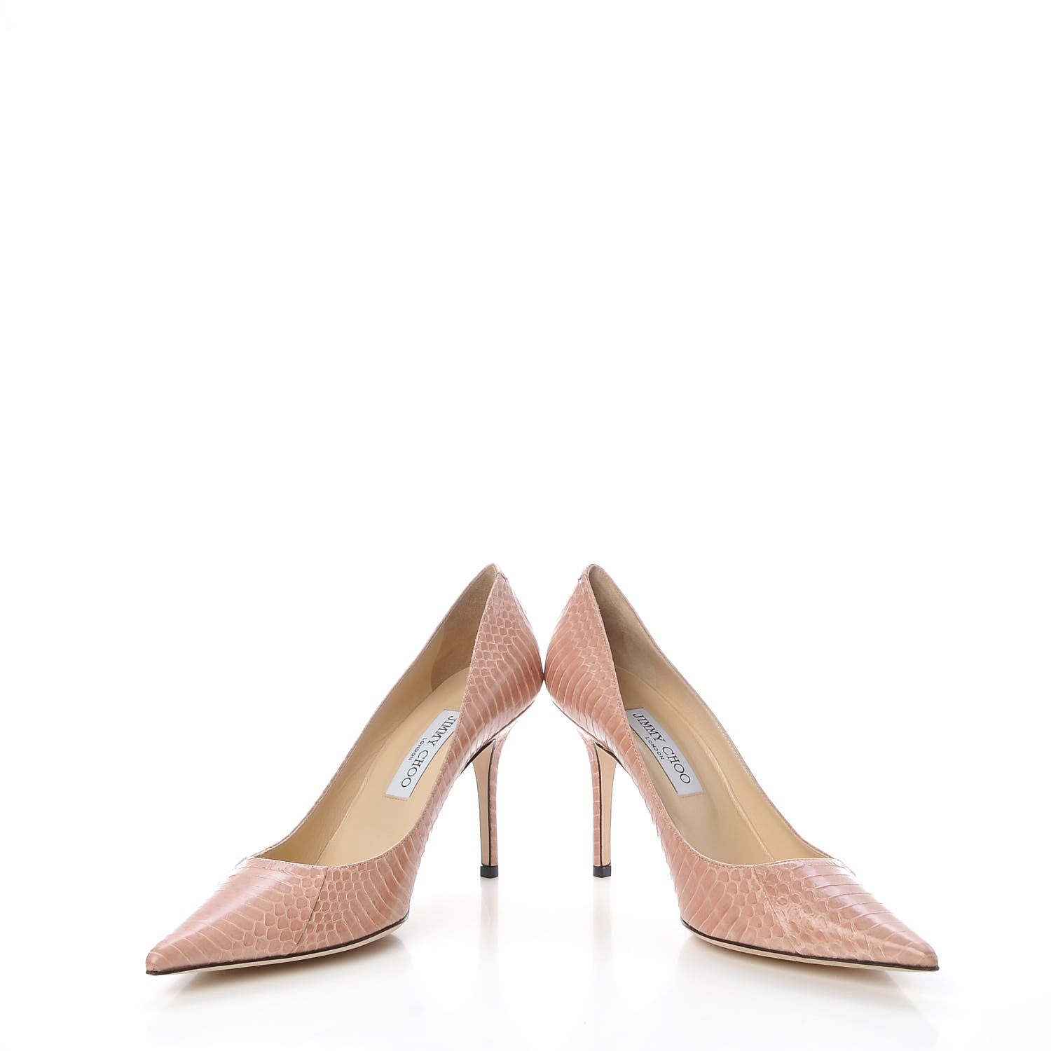 Jimmy Choo Elaphe Snakeskin Agnes 100 Pumps 40 Blush 6 of 10