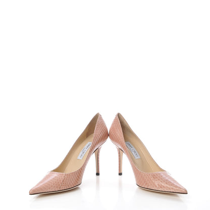 Jimmy Choo Elaphe Snakeskin Agnes 100 Pumps 40 Blush 6 of 10
