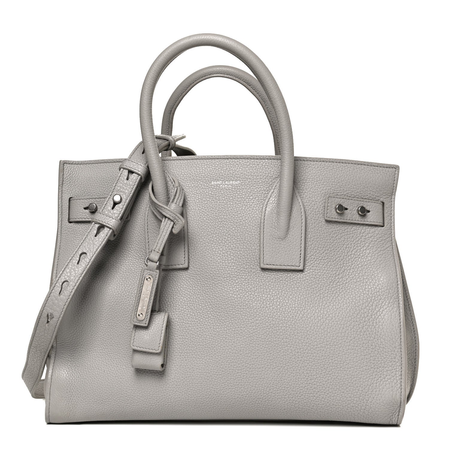 Saint Laurent Grained Calfskin Small Supple Sac De Jour Mouse Grey 1 of 12