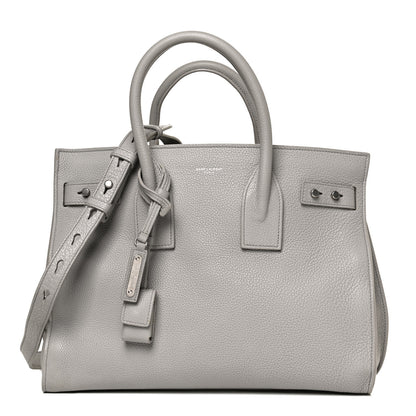 Saint Laurent Grained Calfskin Small Supple Sac De Jour Mouse Grey 1 of 12