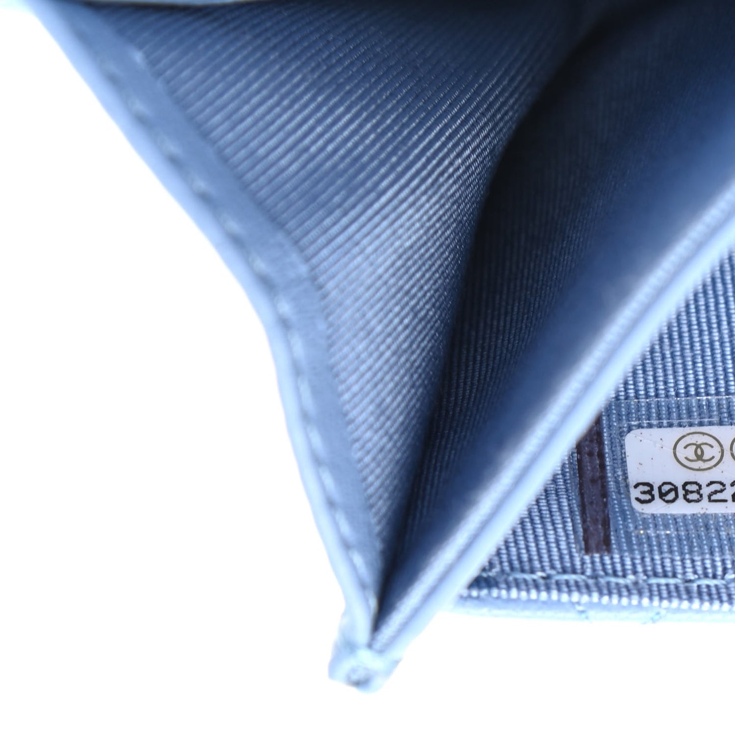 Lambskin Quilted Flap Card Holder Wallet Light Blue