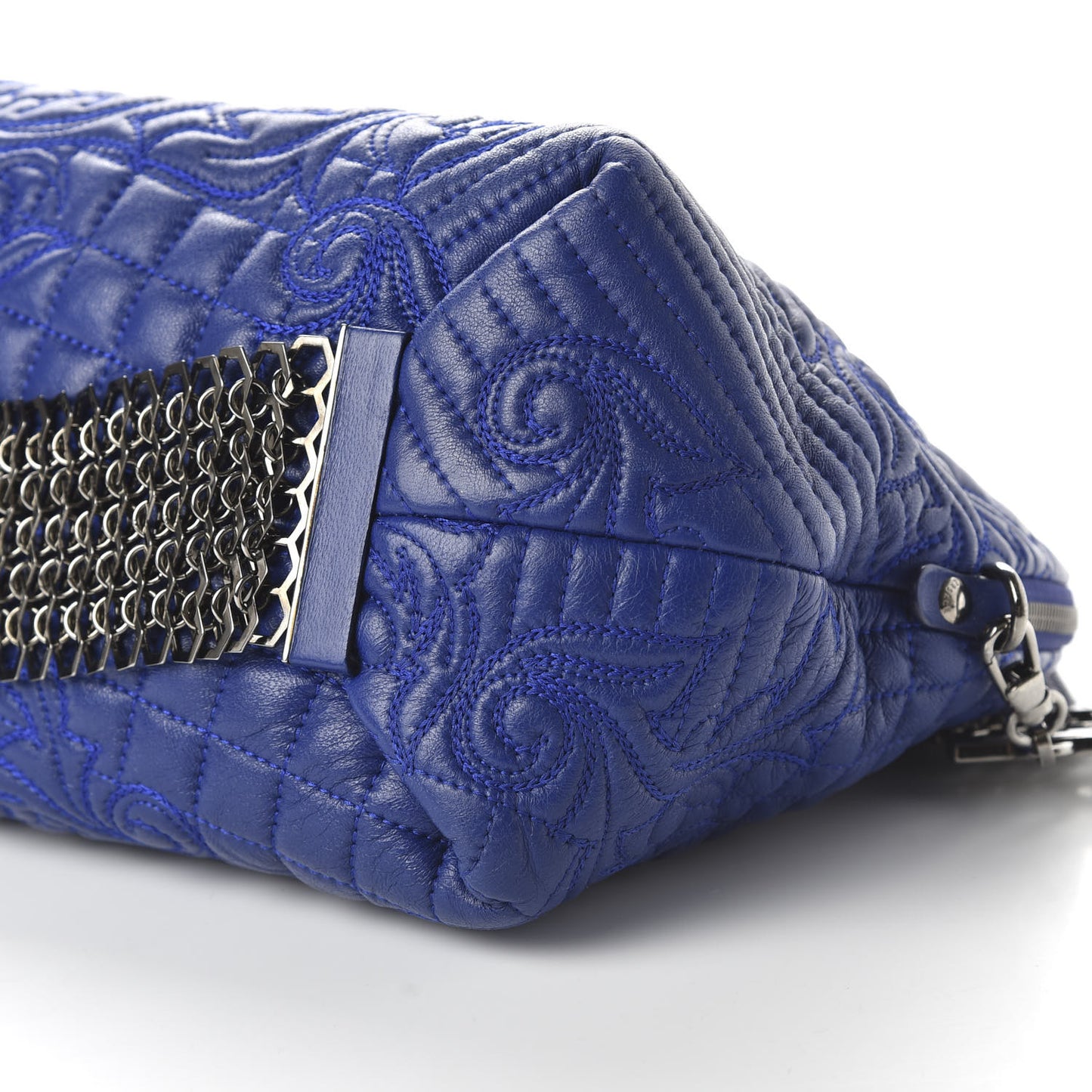 Nappa Barocco Quilted Shoulder Bag Blue