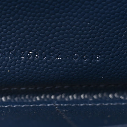 Saint Laurent Grain De Poudre Matelasse Chevron Monogram Zip Around Wallet Deep Marine 7 of 7