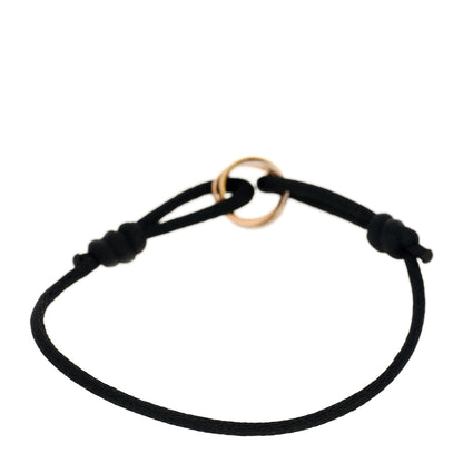 Cartier 18K Pink Yellow White Gold Trinity Adjustable Cord Bracelet Black 2 of 4