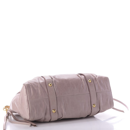 Miu Miu Vitello Shine Top Handle Satchel Mughetto 5 of 9