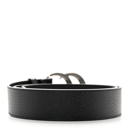 Gucci Textured Dollar Calfskin Nickel Double G 40mm Belt 100 40 Black 2 of 7