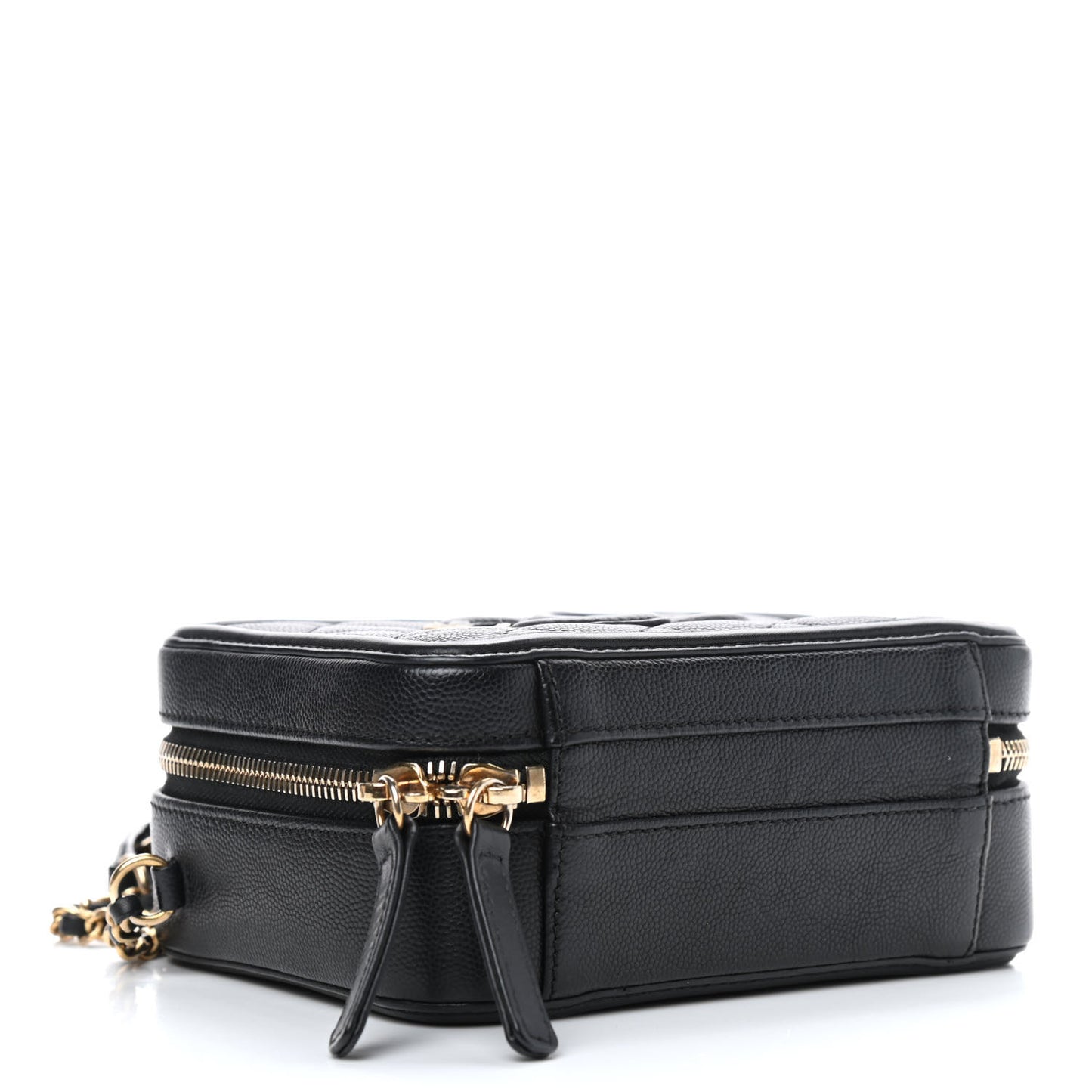 Caviar Quilted Small CC Filigree Vanity Case Black
