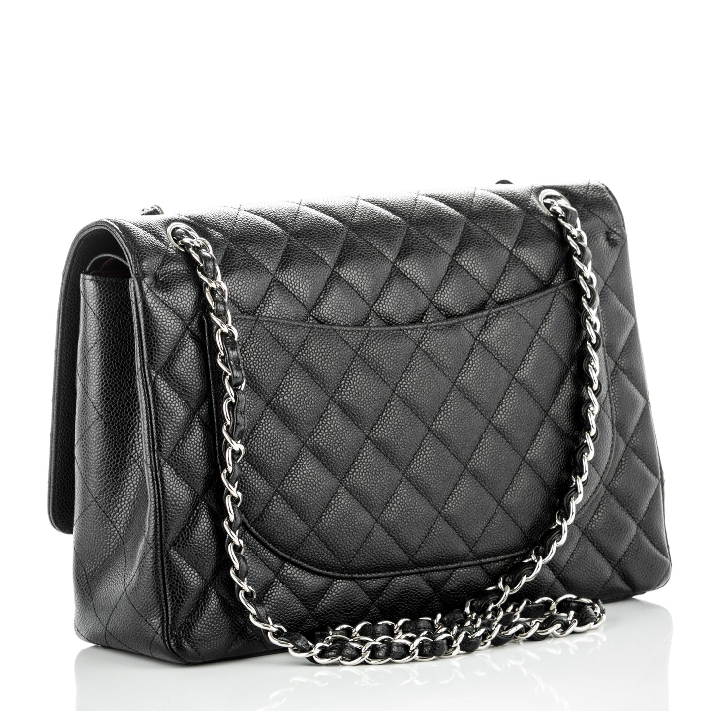 Caviar Quilted Maxi Double Flap Black