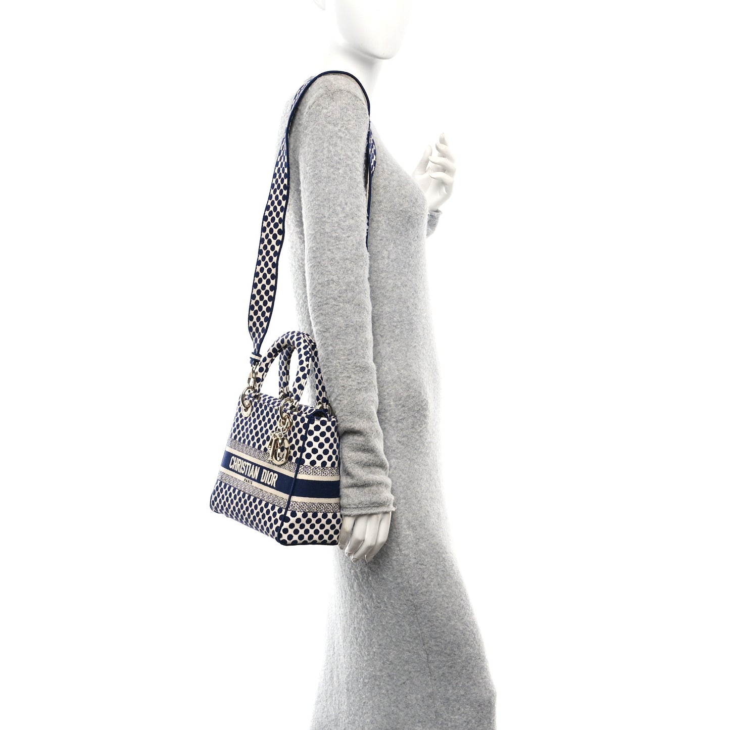 Canvas Medium DiorAmour Dots Lady D-Lite Blue