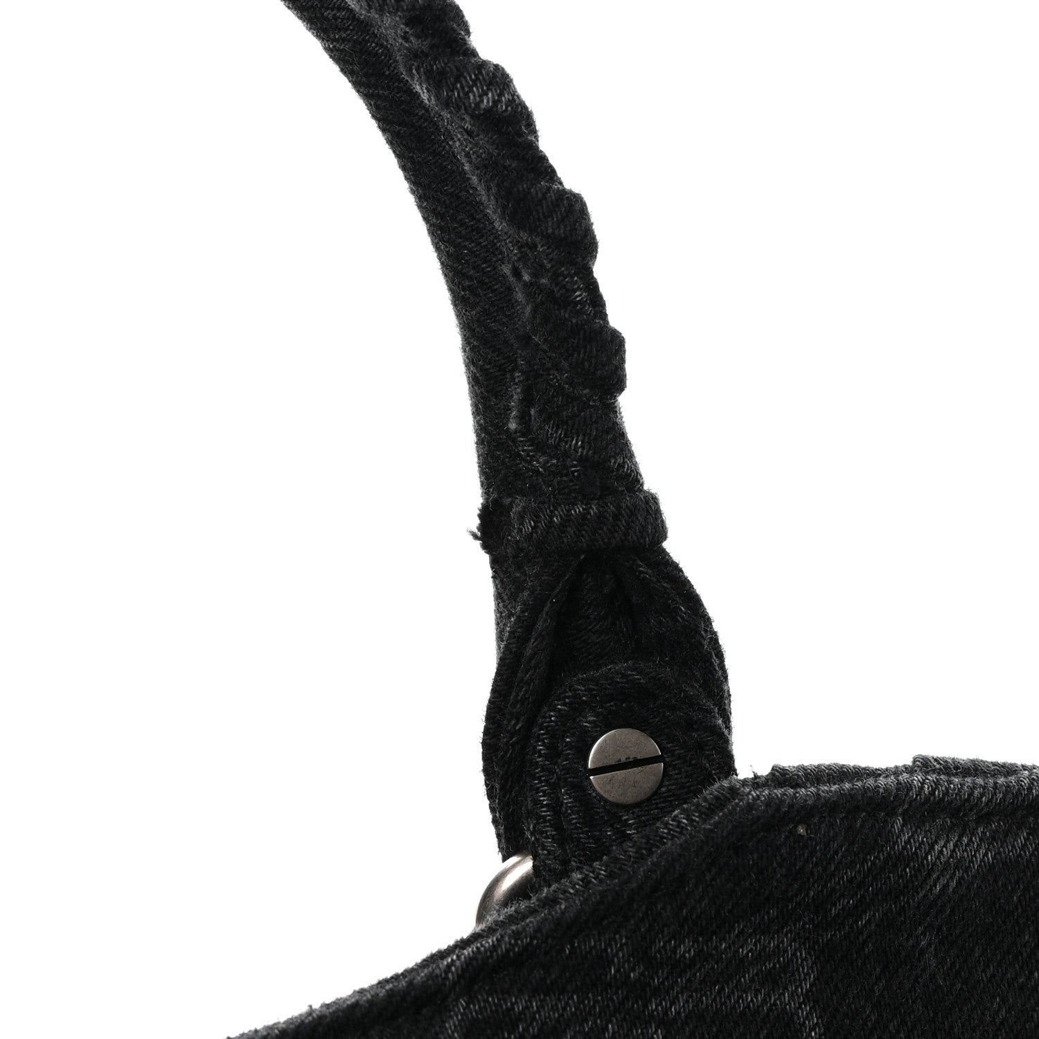 Balenciaga Washed Denim BB Monogram Neo Cagole City Handbag Black 13 of 13
