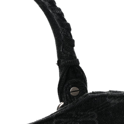 Balenciaga Washed Denim BB Monogram Neo Cagole City Handbag Black 13 of 13