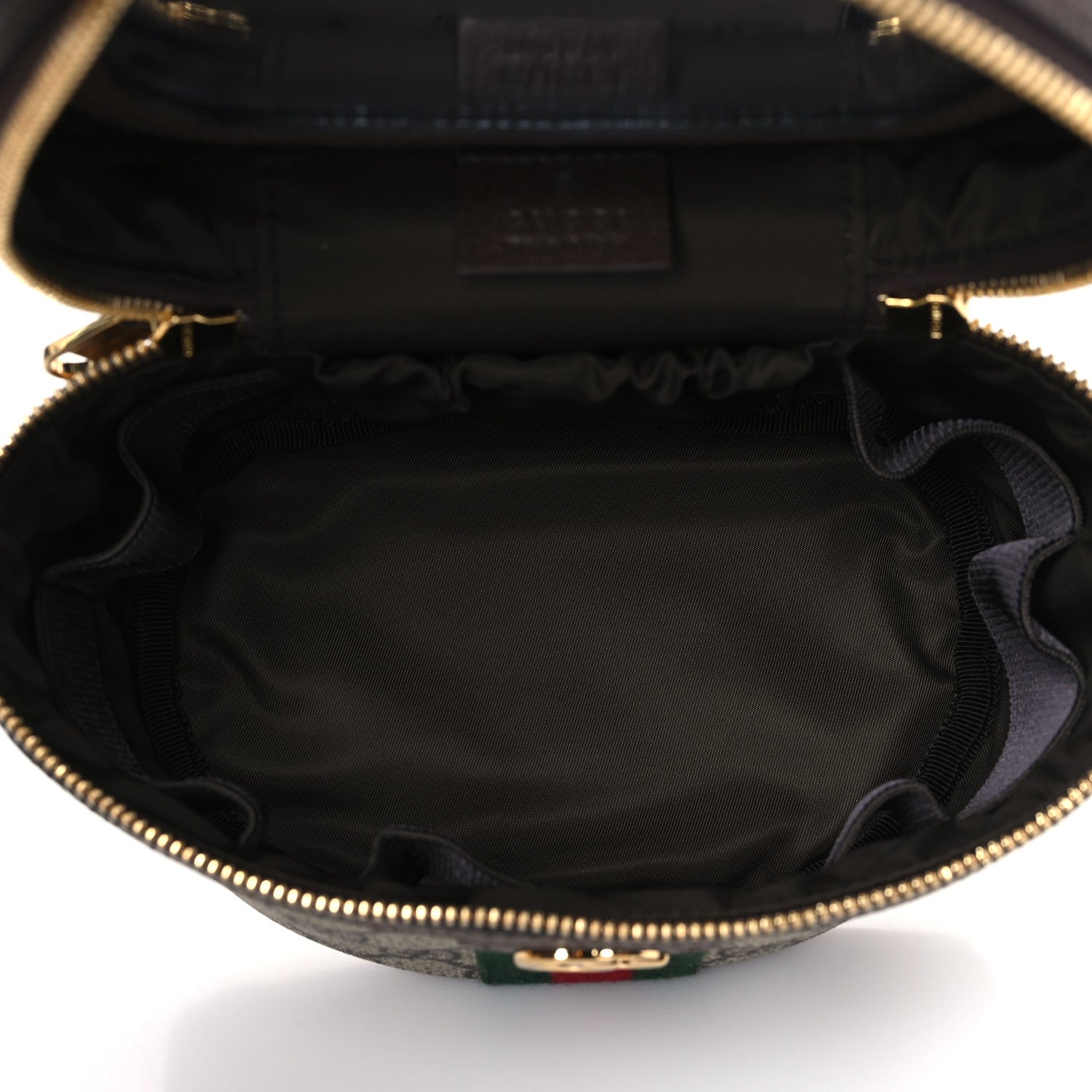 Gucci GG Supreme Monogram Textured Calfskin Web Ophidia Vanity Cosmetic Case Beige Ebony New Acero 5 of 10