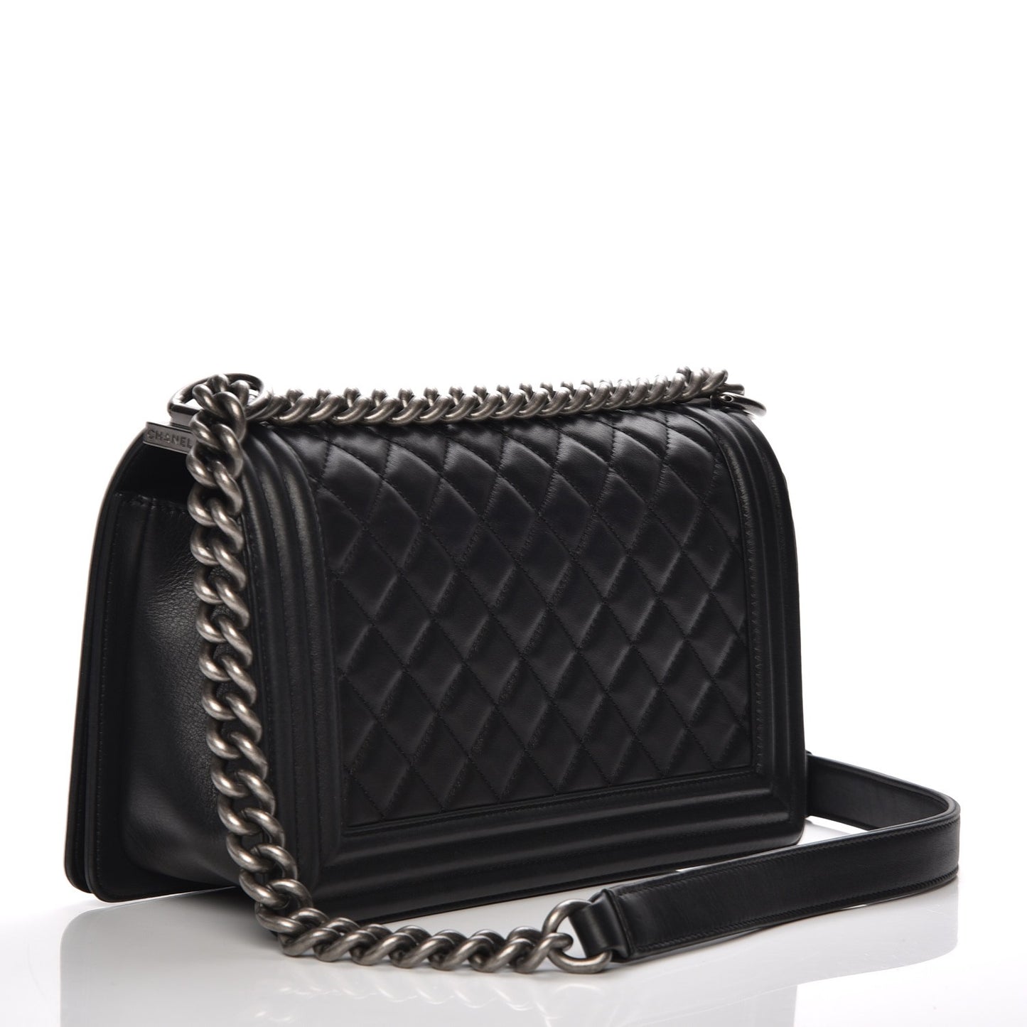 Calfskin Quilted Medium Boy Flap Black